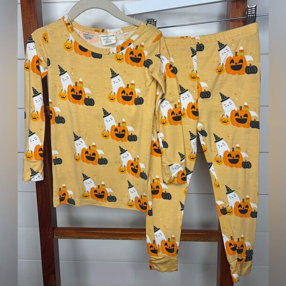 Halloween Ghost and Pumpkin Bamboo Pajama Set by Spearmint Love